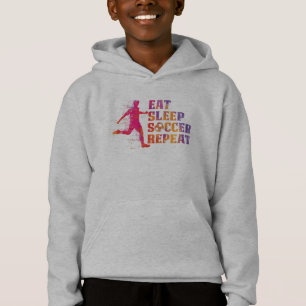Essen Sie Schlafsoccer    Wiederholung für Fußba Hoodie