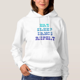 Essen Sie Schlaftanzwiederholung Hoodie