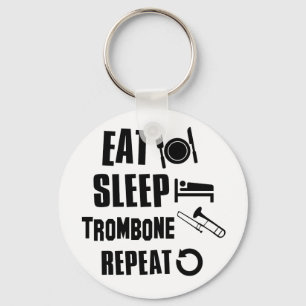 Essen Sie SchlafTrombone Schlüsselanhänger