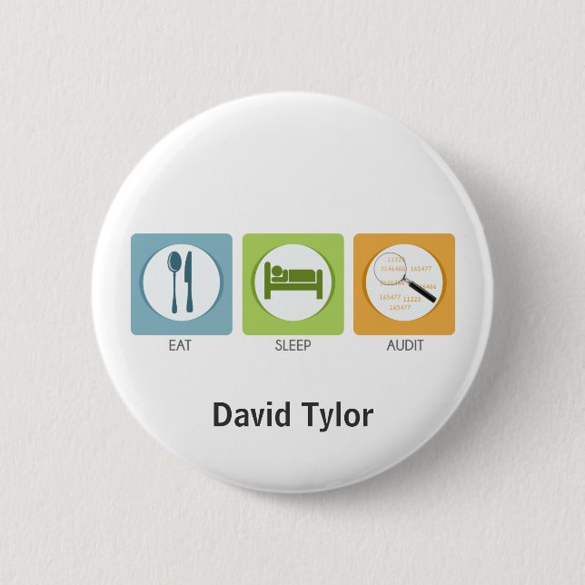 Essen Sie Sleep Audit! Button (Vorderseite)