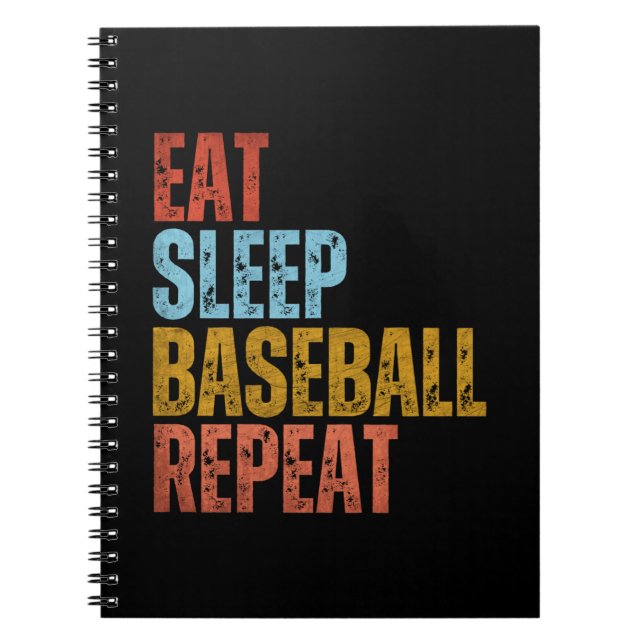 ESSEN SIE SLEEP BASEBALL WIEDERHOLEN NOTIZBLOCK (Vorderseite)