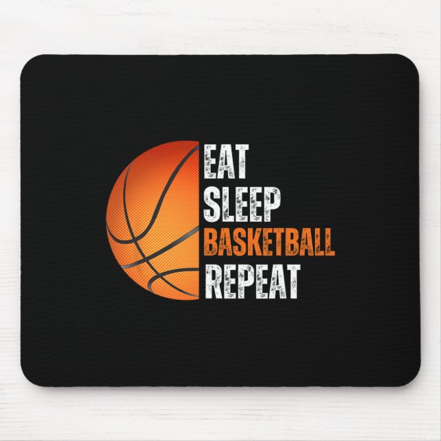 Essen Sie Sleep Bysketbyll Wiederholung Geschenk f Mousepad (Vorne)