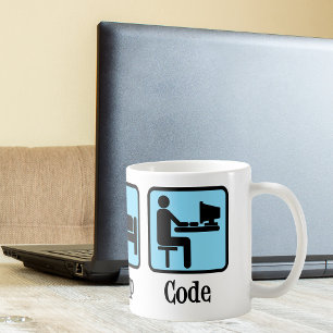 Essen Sie Sleep Code Computerprogrammiererin Geek Kaffeetasse