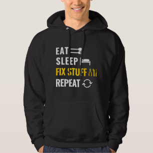Essen Sie Sleep Fix Stuff Wiederholung Utility Man Hoodie