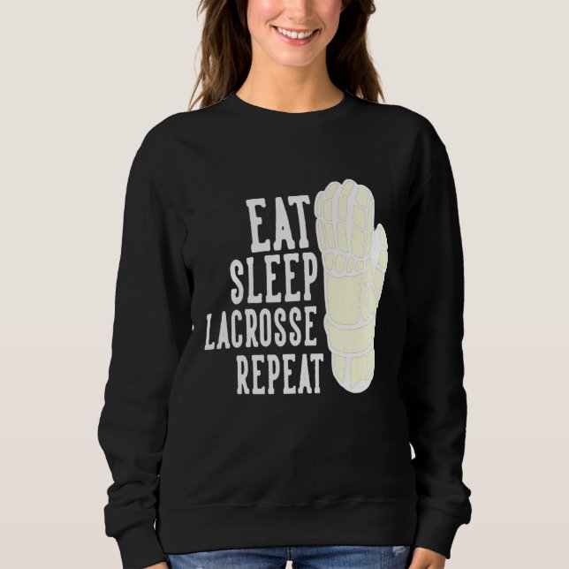 Essen Sie Sleep Lacrosse Wiederholen Boys Lax Spor Sweatshirt (Vorderseite)