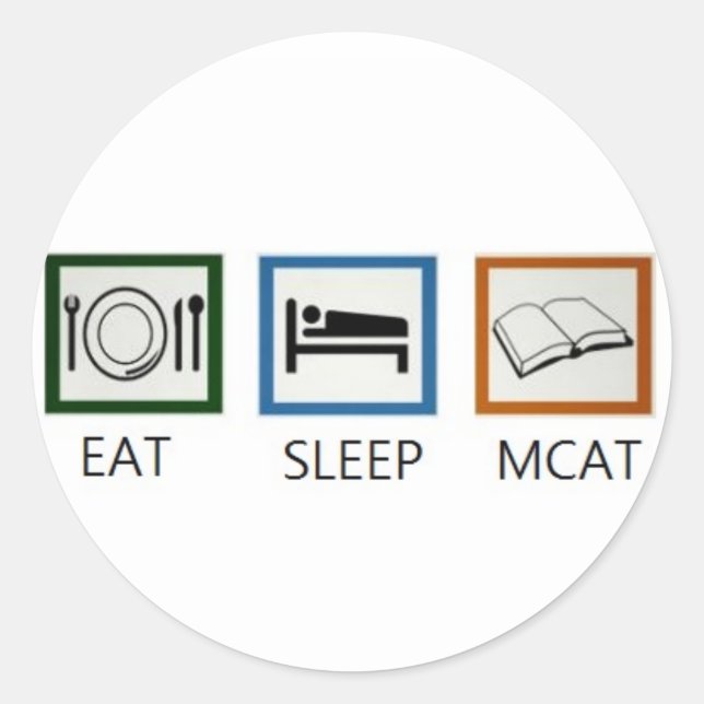 ESSEN SIE SLEEP MCAT RUNDER AUFKLEBER (Vorderseite)