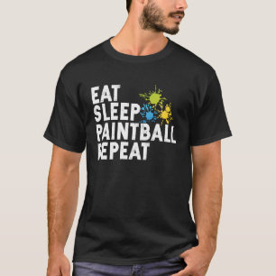 Essen Sie Sleep Paintball Painter Soft Airsoft Pla T-Shirt
