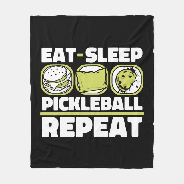 Essen Sie Sleep Pickleball Repeat Coach Player Pro Fleecedecke (Vorderseite)