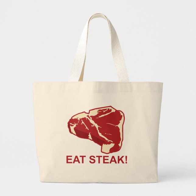 Essen Sie Steak Jumbo Stoffbeutel (Vorne)