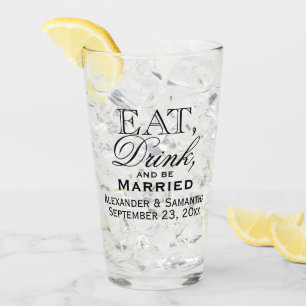 Essen Sie, trinken Sie und seien Sie verheiratete Glas