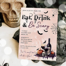 Essen Sie trinken und Beängstigend Halloween-Party Einladung