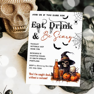 Essen Sie trinken und Beängstigend Halloween-Party Einladung