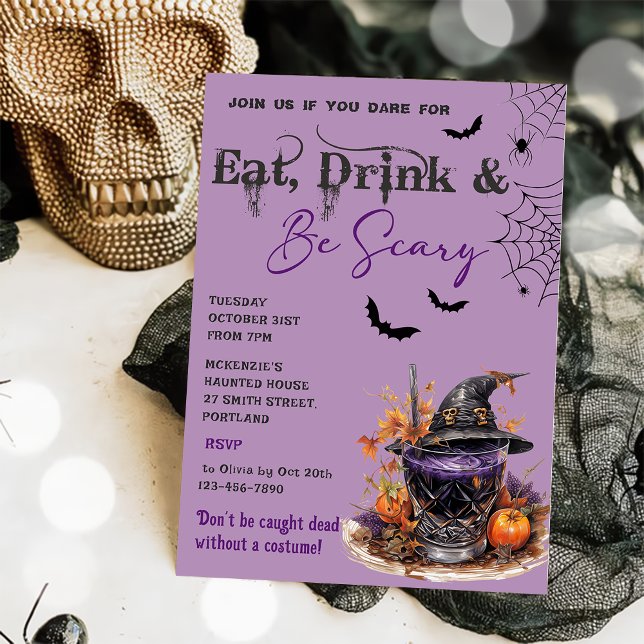 Essen Sie trinken und Beängstigend Halloween-Party Einladung (Von Creator hochgeladen)