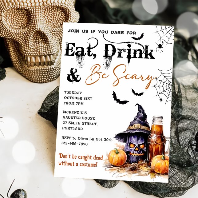 Essen Sie trinken und Beängstigend Halloween-Party Einladung (Von Creator hochgeladen)