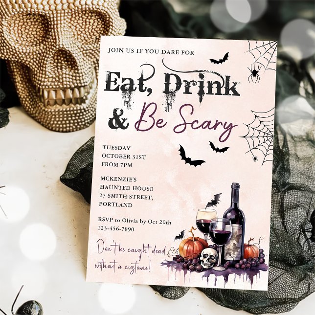 Essen Sie trinken und Beängstigend Halloween-Party Einladung (Von Creator hochgeladen)
