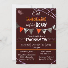 Essen Sie trinken und Beängstigend Halloween-Party Einladung