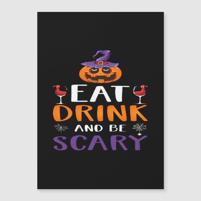 Essen Sie trinken und Beängstigend Halloween-Party Magnetkarte (Vorderseite)