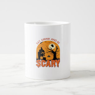 Essen Sie trinken und Beängstigend Halloween Szene Jumbo-Tasse