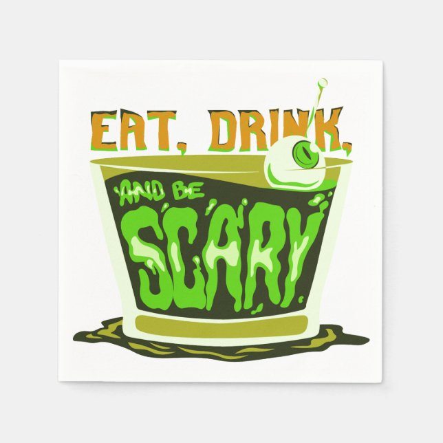 Essen Sie trinken und beängstigend sein Serviette (Vorderseite)