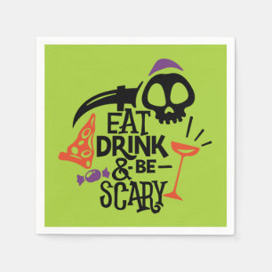 Essen Sie trinken und Beängstigendes grünes Hallow Serviette