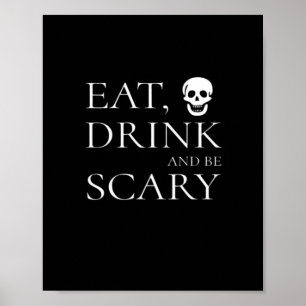 Essen Sie trinken und Beängstigendes Halloween-Par Poster