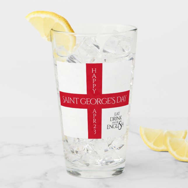 Essen Sie trinken und seien Sie englische St Georg Glas (Vorderseite Ice)