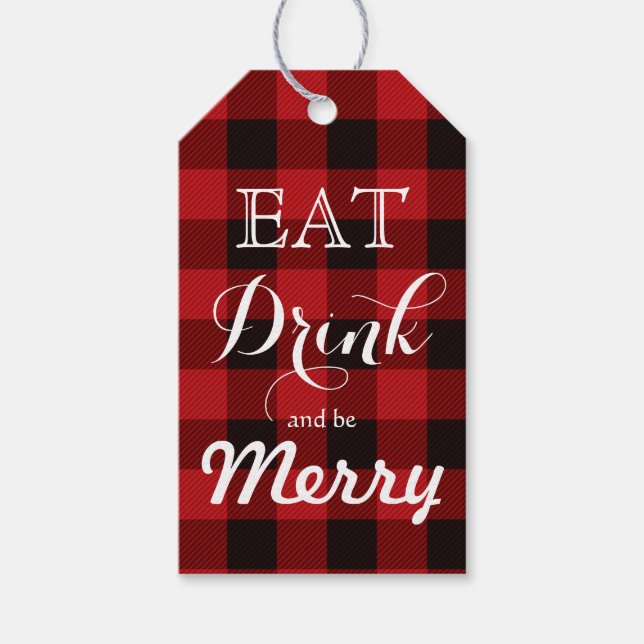 Essen Sie trinken und seien Sie froh Geschenkanhänger (Vorderseite)