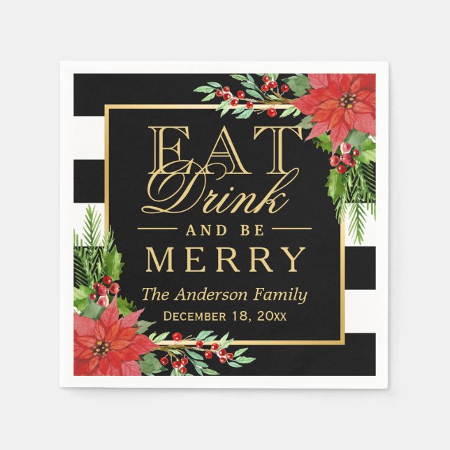 Essen Sie trinken und seien Sie froh Weihnachten b Serviette (Vorderseite)