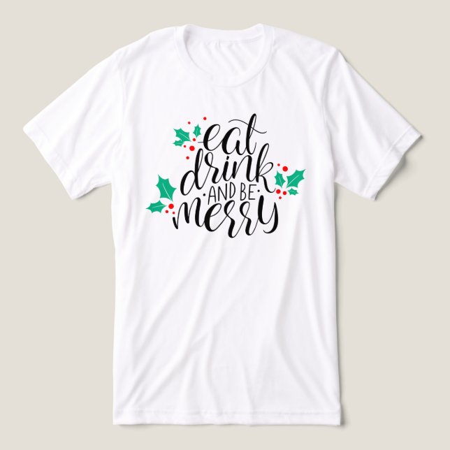 Essen Sie trinken und seien Sie fröhlich. Tri-Blend Shirt (Design Vorderseite)