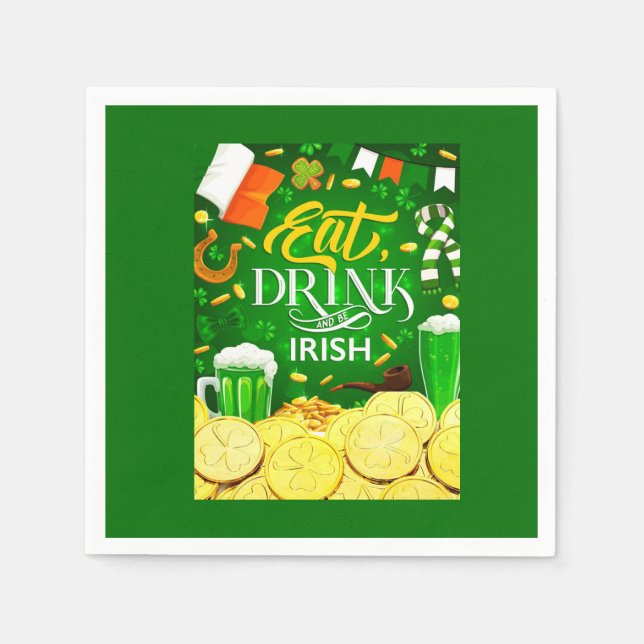 Essen Sie trinken und seien Sie irisch Serviette (Vorderseite)