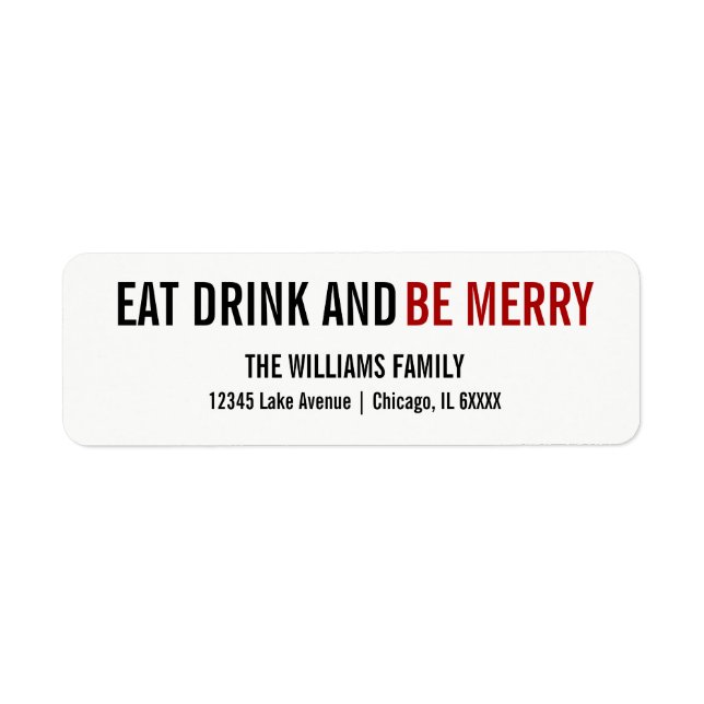 Essen Sie trinken und seien Sie Merry Holiday Addr (Vorne)