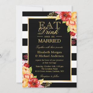 Essen Sie trinken und seien Sie Verheiratet Gold H Einladung