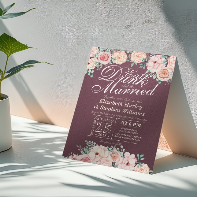 Essen Sie trinken und seien Sie Verheiratete Blume Einladung (Von Creator hochgeladen)