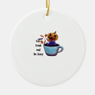 Essen Sie trinken und sind Sie Beängstigend Retro Keramik Ornament