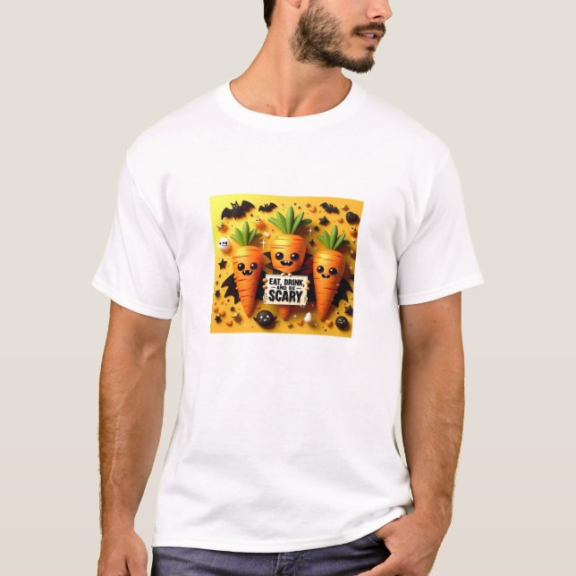 Essen Sie trinken und sind Sie Beängstigend Retro  T-Shirt (Vorderseite)