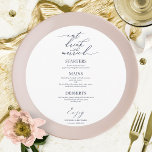 Essen Sie trinken und Verheiratete Round-Menu-Kart Menükarte<br><div class="desc">Eine schicke Kalligraphy Wedding Menu Card. I do offer a free customisation service,  if you have any anfragen or special requests,  please feel free to contact me.</div>
