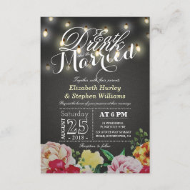 Essen Sie trinken und Verheiratete String Light Ch Einladung