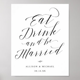 Essen Sie trinken und Verheirateten Script Empfang Poster