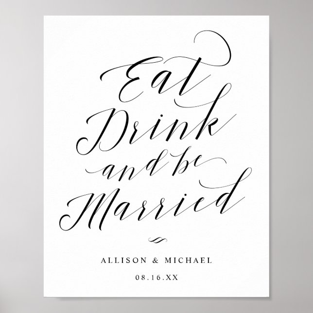 Essen Sie trinken und Verheirateten Script Empfang Poster (Vorne)