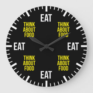Essen Sie und denken Sie an die lustige Nahrung - Große Wanduhr