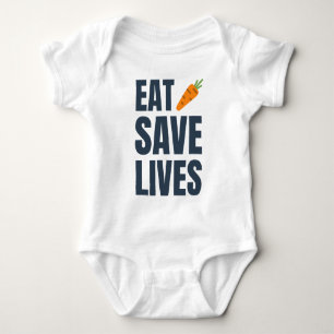 Essen Sie veganes - retten Sie die Leben Baby Strampler