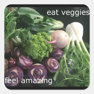 Essen Sie Veggies - Gefühl-fantastischen Aufklebe Quadratischer Aufkleber