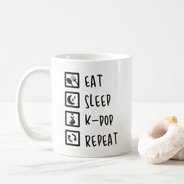 Essen Sie Wiederholungs-perfekte Kaffeetasse (Mit Donut)