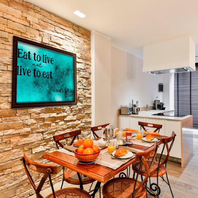 Essen Sie zu leben Küche inspirierendes türkisfarb Poster (Von Creator hochgeladen)