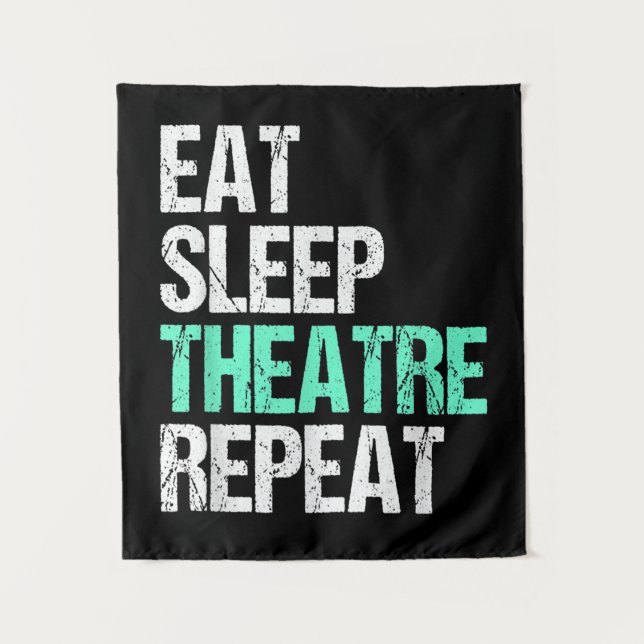 Essen Sleep Acter Wiederholung lustige Schauspiele Wandteppich (Vorderseite)