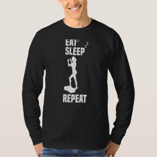 Essen Sleep Aerobics Wiederholen Aerobic Tanz Spor T-Shirt