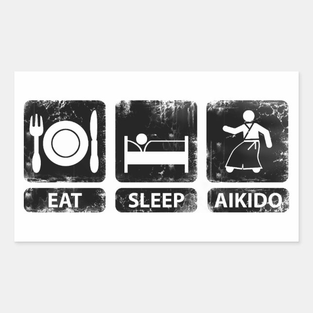 Essen Sleep Aikido Rechteckiger Aufkleber (Vorderseite)