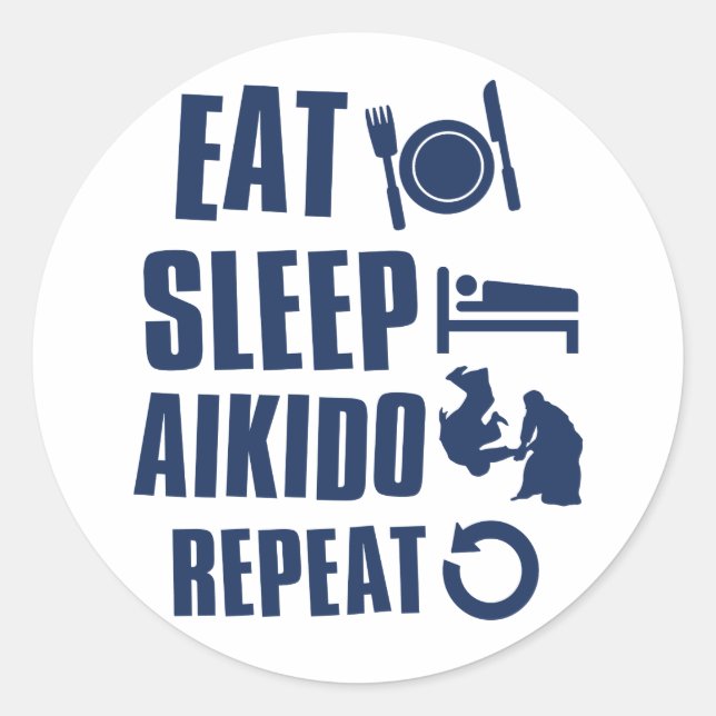 Essen Sleep Aikido Runder Aufkleber (Vorderseite)