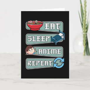 Essen Sleep Anime Wiederholung Japanisch   Kawaii  Karte