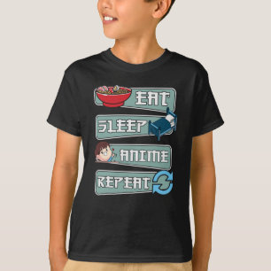 Essen Sleep Anime Wiederholung Japanisch   Kawaii  T-Shirt